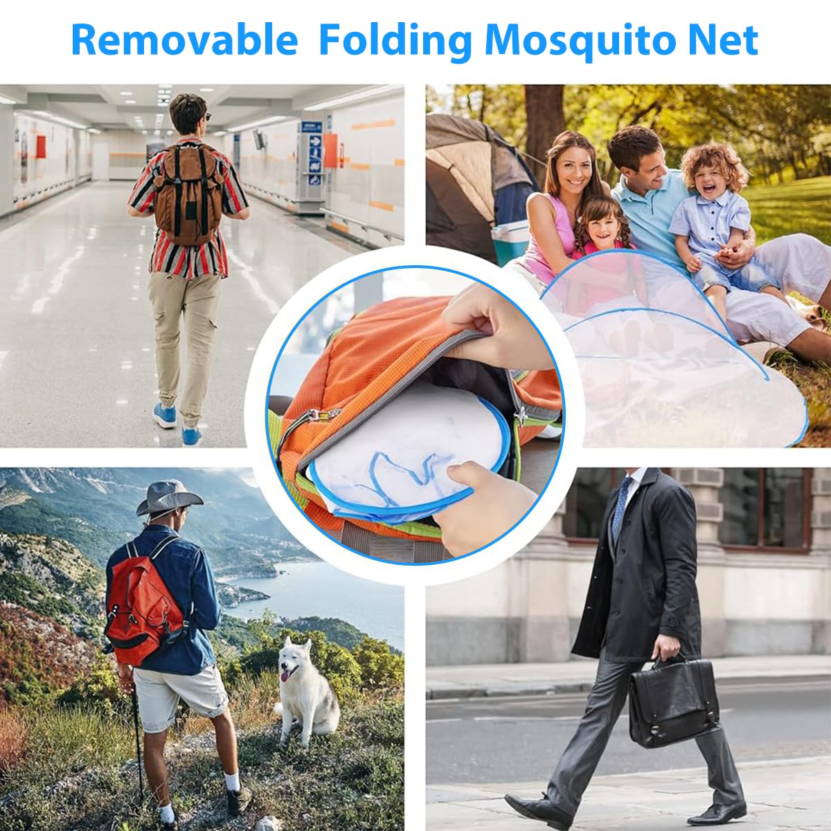 HASTHIP Foldable Mosquito Net for Single Bed with Arch Frame and Storage Bag 80×140×56 cm