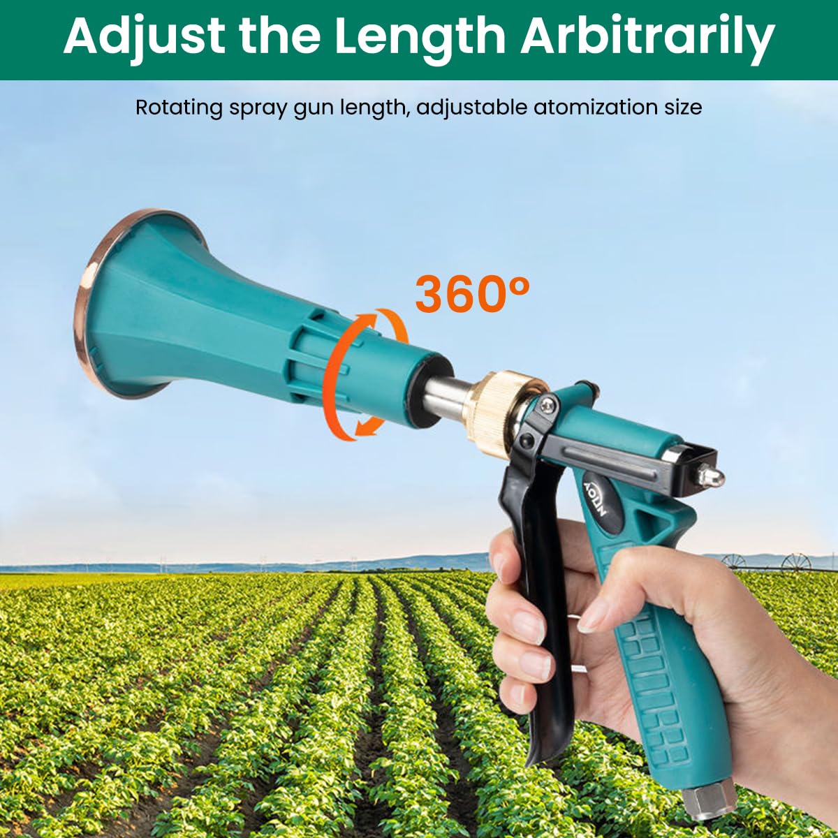 HASTHIP Pressurized Mist Sprayer for Pest Control and Garden Watering with Ceramic Nozzle and Ergonomic Handle | Adjustable Flow Green Plastic Design