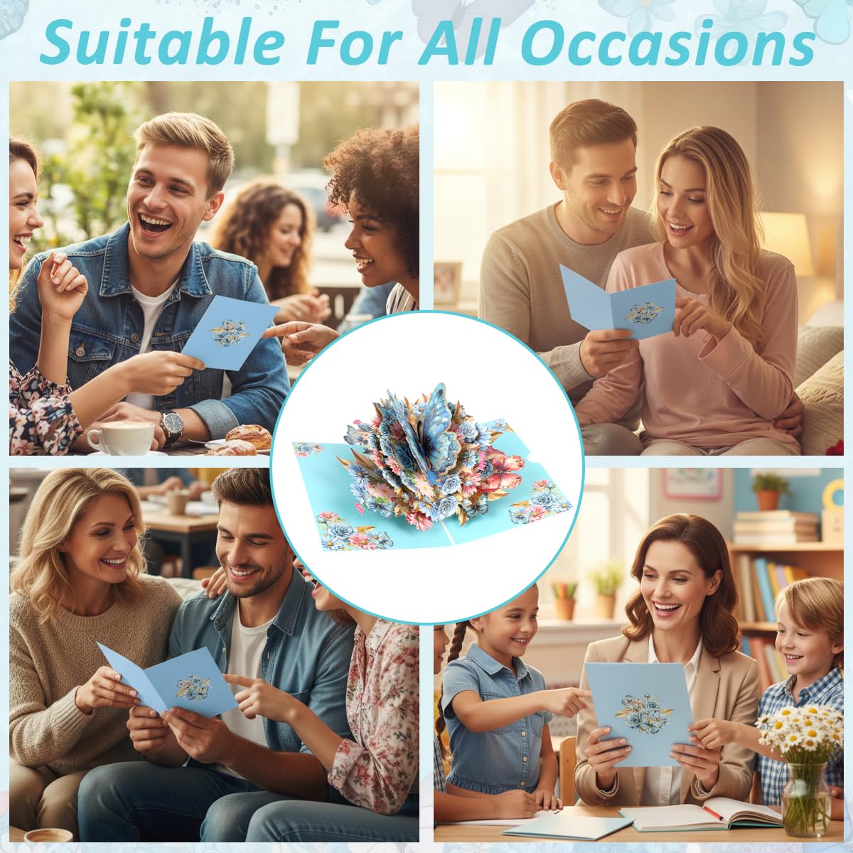 OFIFO 3D Pop-Up Butterfly Greeting Card for Birthday and Anniversary featuring Handmade Floral Design | 5x7 Inch