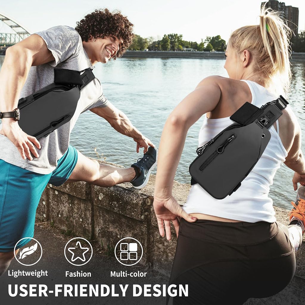 Zibuyu Men's Chest Bag for Daily and Outdoor Use with Multi Compartment Design | Waterproof Crossbody Sling for Commuting and Travel
