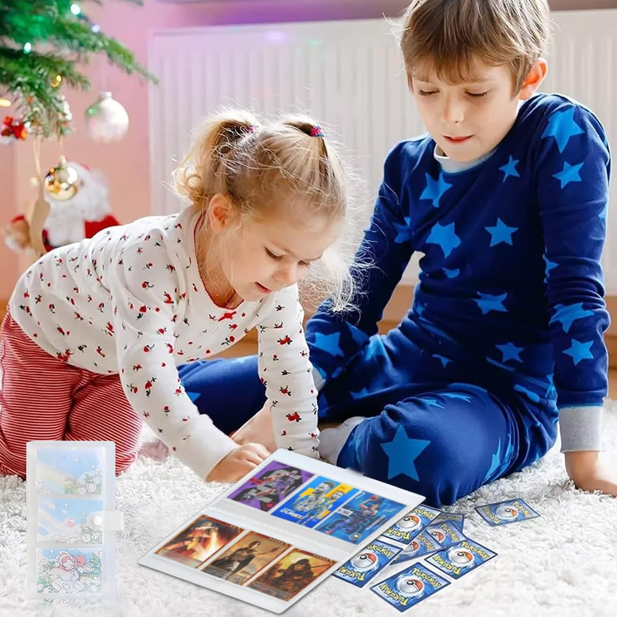 PATPAT Card Holder for Trading Cards with 120 Pockets and Double Sided Transparent Pages | White Organizer