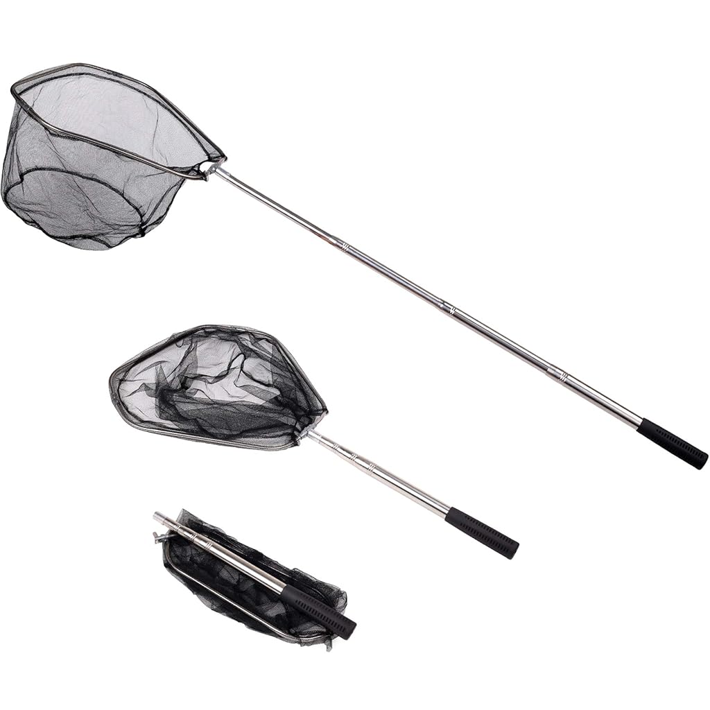Proberos® Fishing Landing Net with Telescoping Pole Handle, Fishing net Freshwater for Kids Men Women Extend to 40-69 Inches