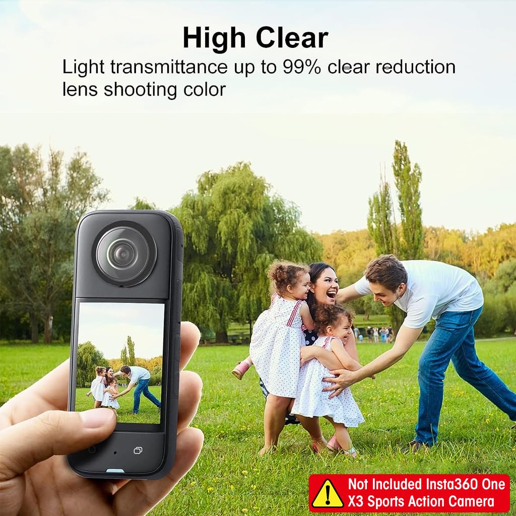 Insta360 One X3 Lens Cover with 9H Hardness Self Adhesive PC Material | Scratch Proof Protection