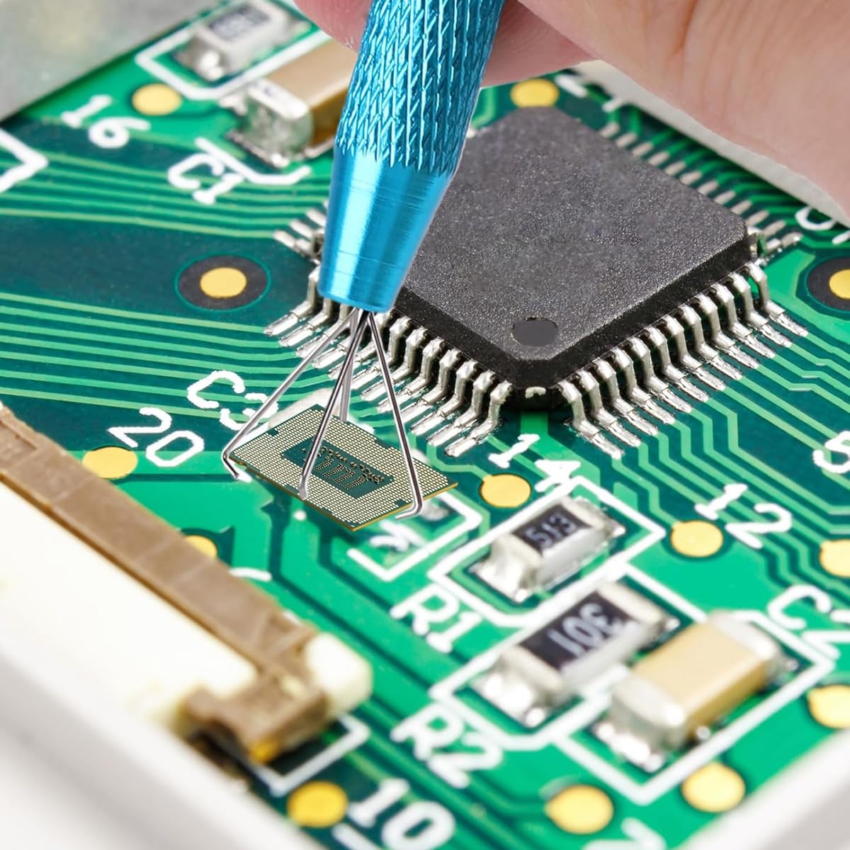 SANNIDHI Piercing Ball Grabber Tool Set for Jewelry and Craft Use with 4 Claw Holder | Blue and Pink 2Pcs