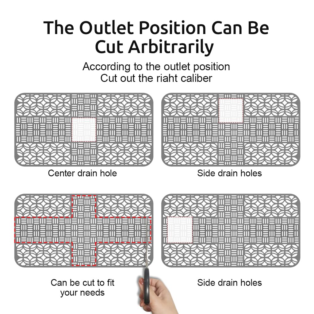 Supvox Silicone Dish Drying Mat for Kitchen Sink 25.9 x 13.7 in with Anti Slip Drainage Pattern | Heat Resistant Counter Protector