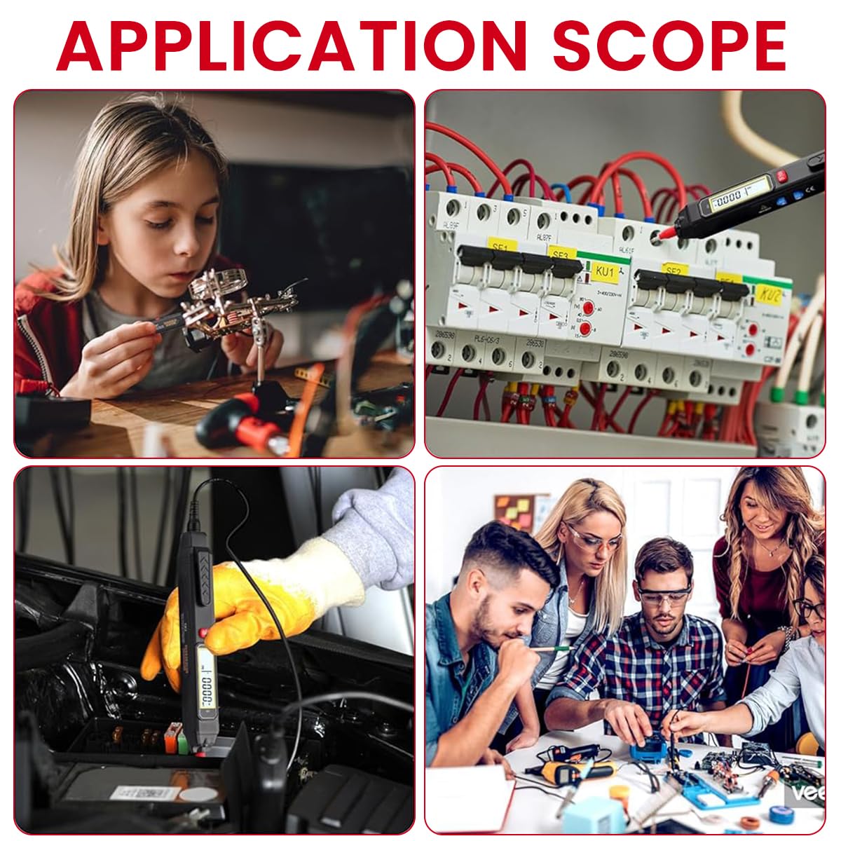 Serplex Digital Multimeter for AC/DC Voltage and Resistance Testing with 6000 Counts | Non Contact NCV Tester Pen Featuring LED Light and LCD Display