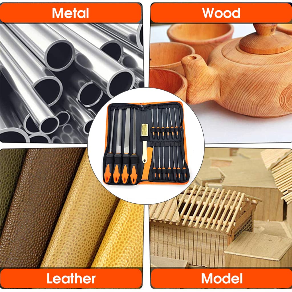 Supvox File Tools Set for Metal Jewelry and Wood Crafts with 18 Files and Brush | Drop Forged Alloy Steel and Anti Slip Handles