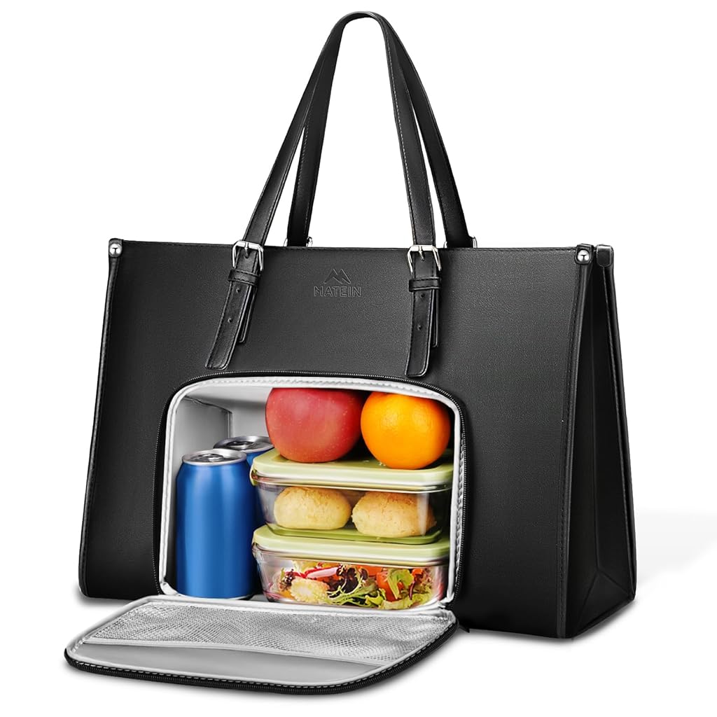 PALAY® Briefcase Laptop Bag Fashion 2 in 1 PU Briefcase with Insulated Waterproof Compartment Multifunctional Carry-on Office Hand Bag Travel 15.6 Inch Laptop Bag Tote Bag