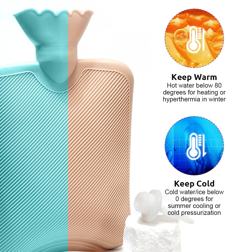 HANNEA Kuromi Hot Water Bag Set for Period Pain Relief with 1000ml PVC Bottle and Plush Cover