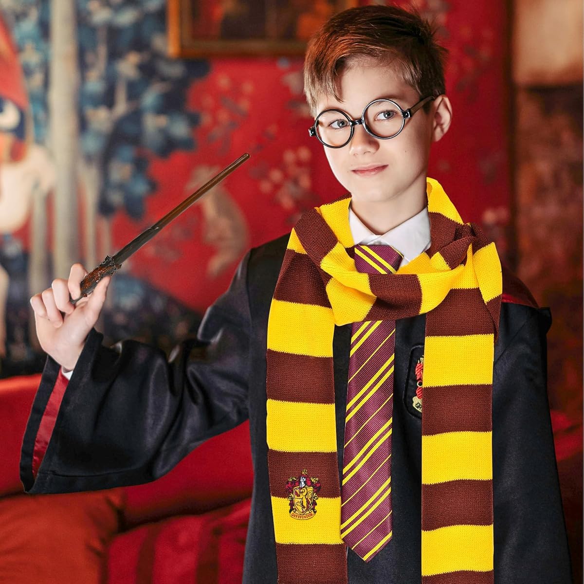 FANCYKU Harry Potter Scarf for Cosplay and Winter Wear featuring 170 cm Knit Acrylic Stripes | Unisex Gift Accessory