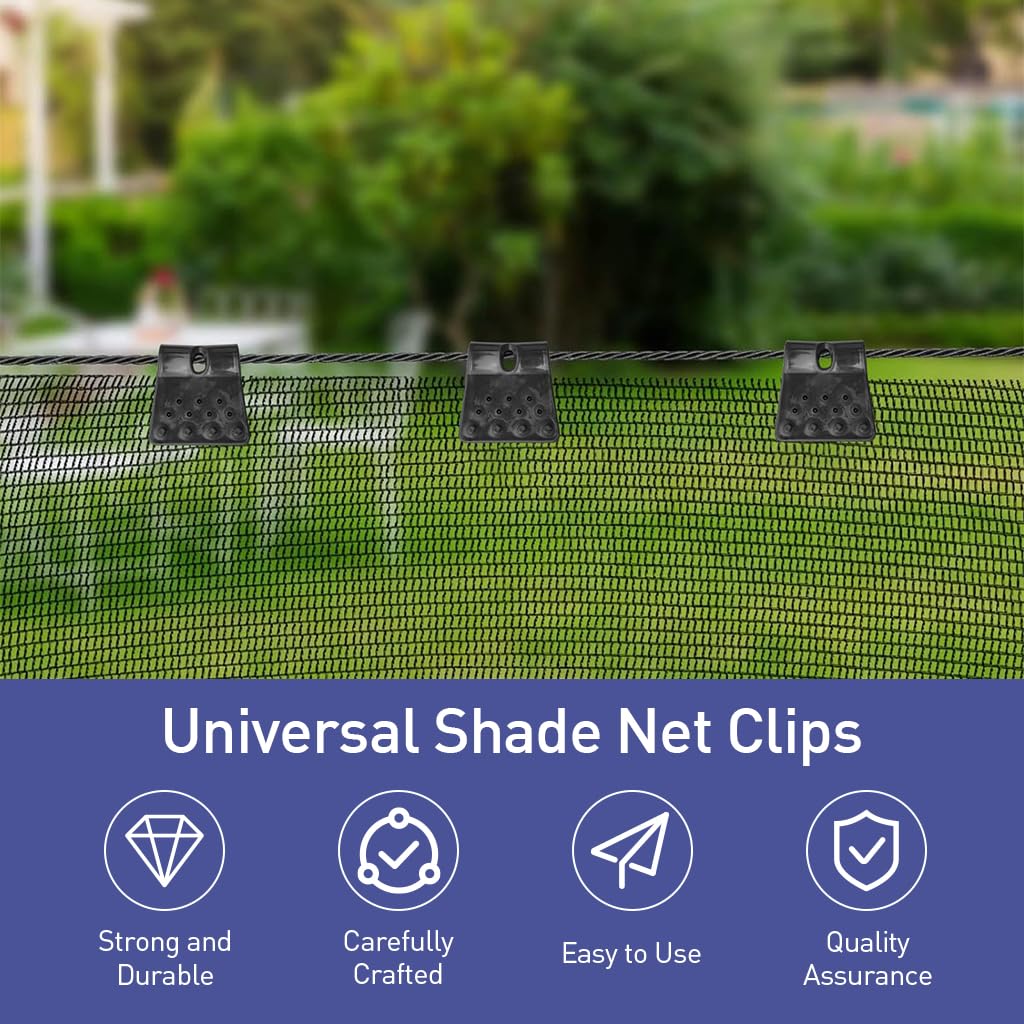 Optifit Sun Shade Net Clips for Garden Netting with Snap Closure | 30 Pcs Durable Plastic