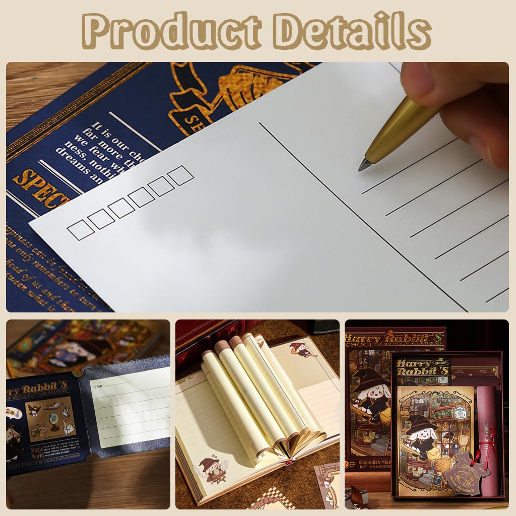 HASTHIP Scrapbooking Kit for Journaling and DIY Crafts featuring A5 13x18cm Hardcover Notebook | Wizard Rabbit Theme Gift Set