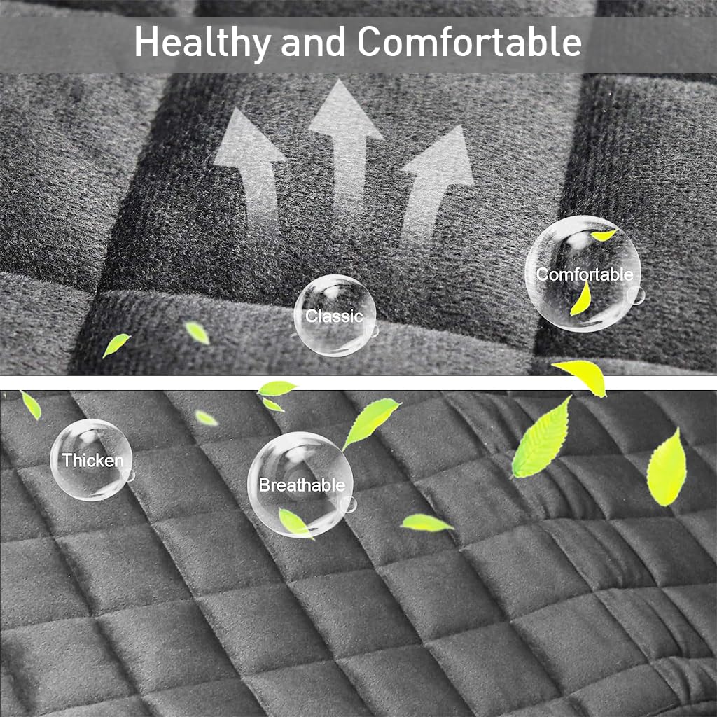 STHIRA Car Seat Cushion Mat for Cars with Anti Slip Silicone Dots and Soft Velvet Comfort | Cotton Filled with Extra Pocket
