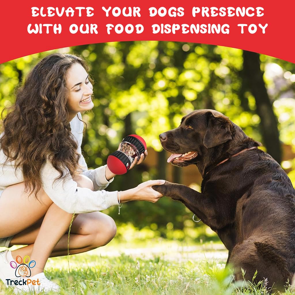 Qpets Dog Treats Dispenser for Slow Feeding with Dual Rotatable Openings and Food‑Grade PP ABS