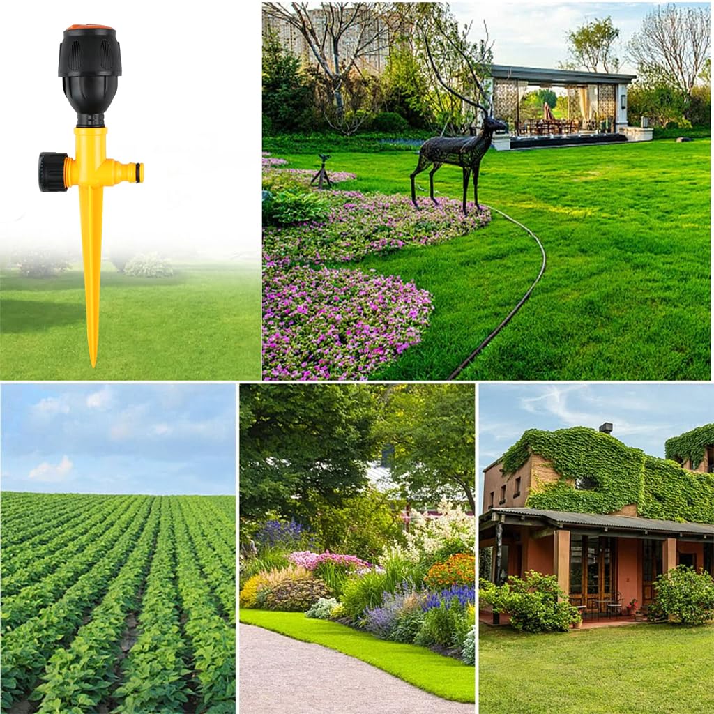 Optifit® Garden Sprinker for Garden Agriculture Watering, 360° Rotating Irrigation Sprinkler, Gardening Watering Systems for Outdoor Grass Garden Yard Lawns, Coverage Area 16-20m in Diameter