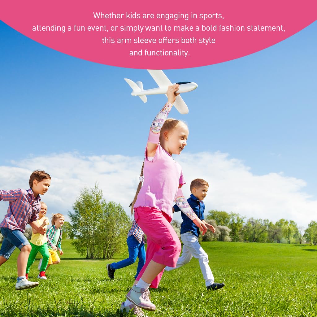 SNOWIE SOFT Arm Sleeve for Kids 13.3 in with UV Protection and Breathable Polyester | Rainbow Unicorn Print for Outdoor Activities