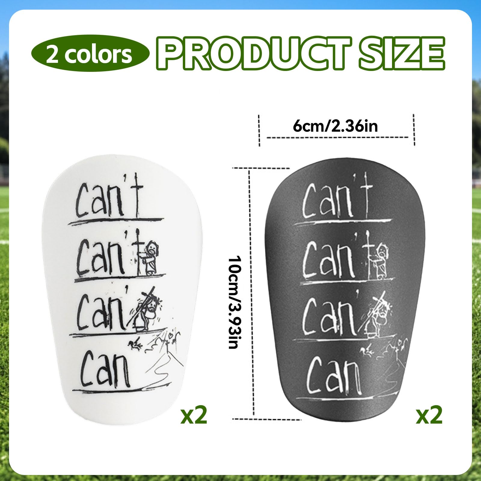 Proberos Shin Guards for Soccer Rugby and Hockey with EVA Cushioning Pad 6x10cm | Creative Black and White Design for Teens and Adults