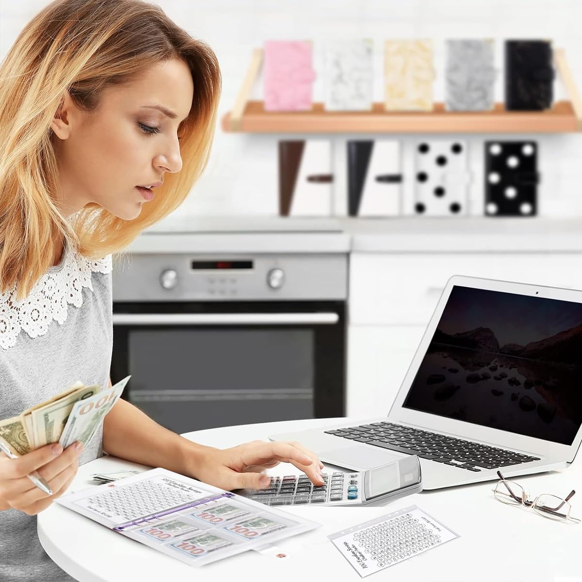 HASTHIP Budget Planner for 100 Day Money Saving Challenge with 25 Cash Envelopes | A5 Sakura Binder