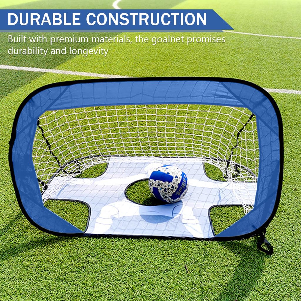 Proberos Football Goal Post Net Set for Training with 6x4ft Steel Frame and Snap-Lock Assembly | Portable Indoor Outdoor Practice