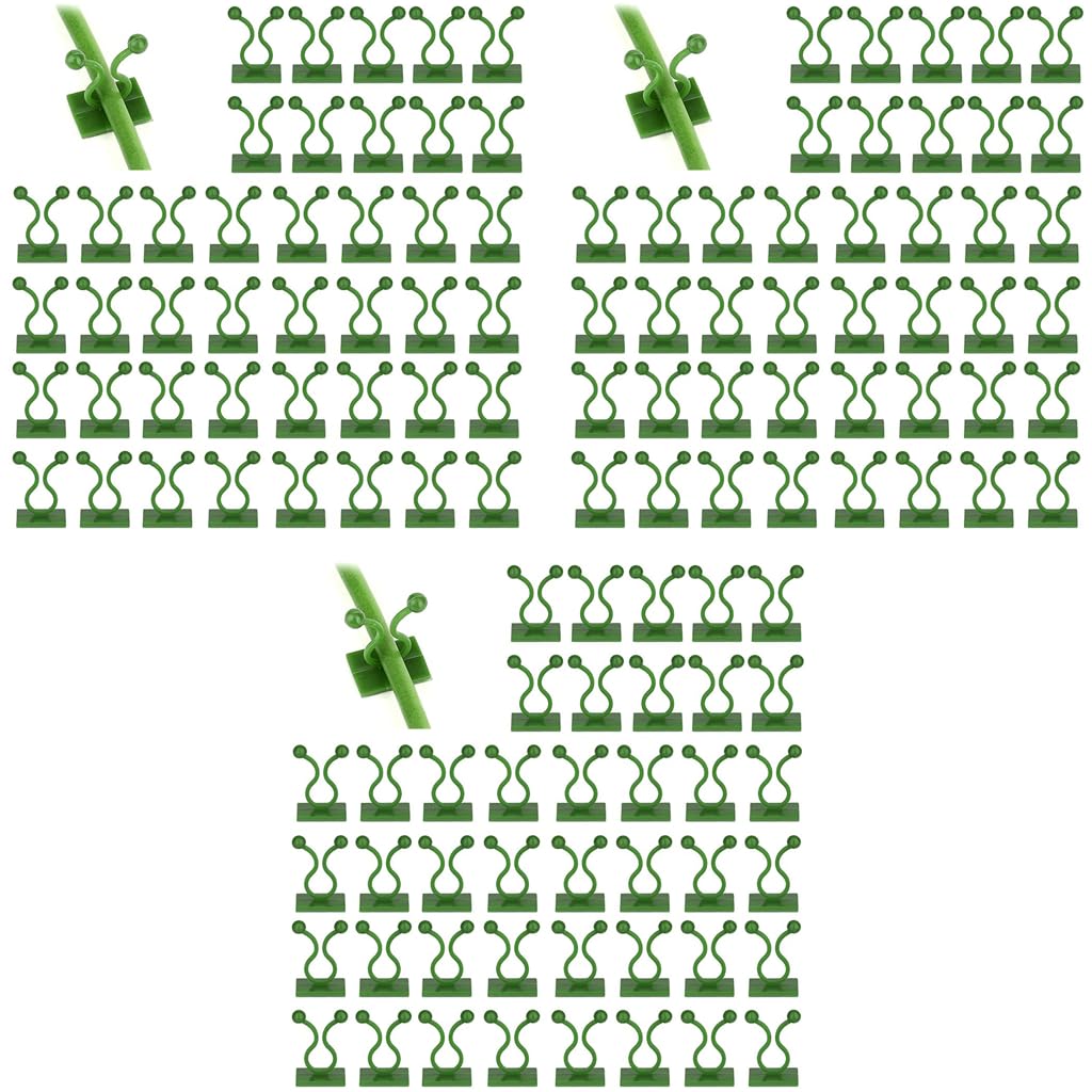 Optifit Plant Support Clips for Climbing Vines with Twist Lock and Self Adhesive | 150 pcs