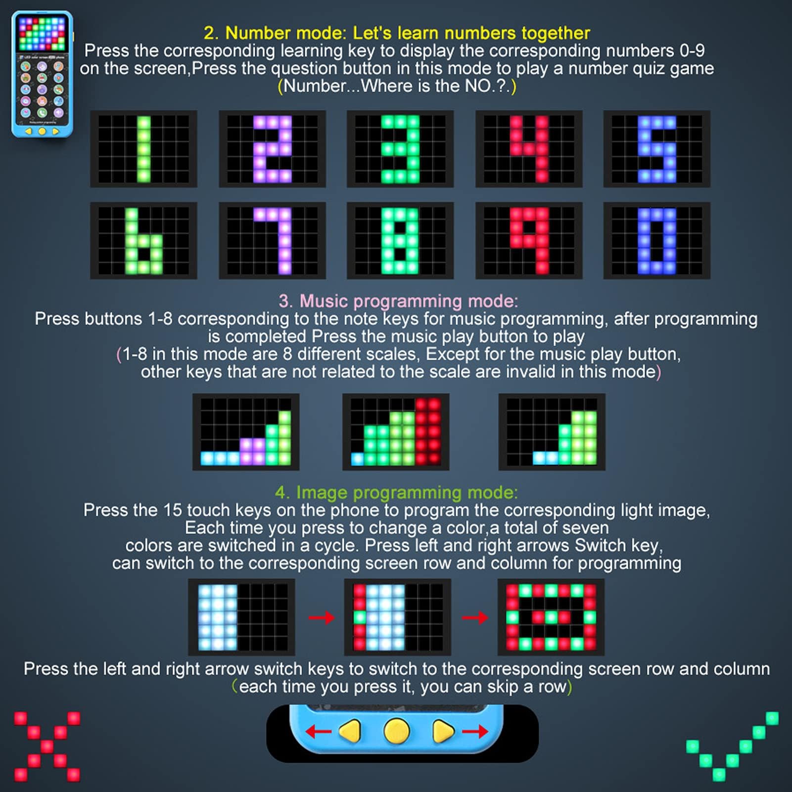 PATPAT Musical Phone Toy for Baby with 15 Functions and LED Touch Screen | Blue Sensory Learning Toy