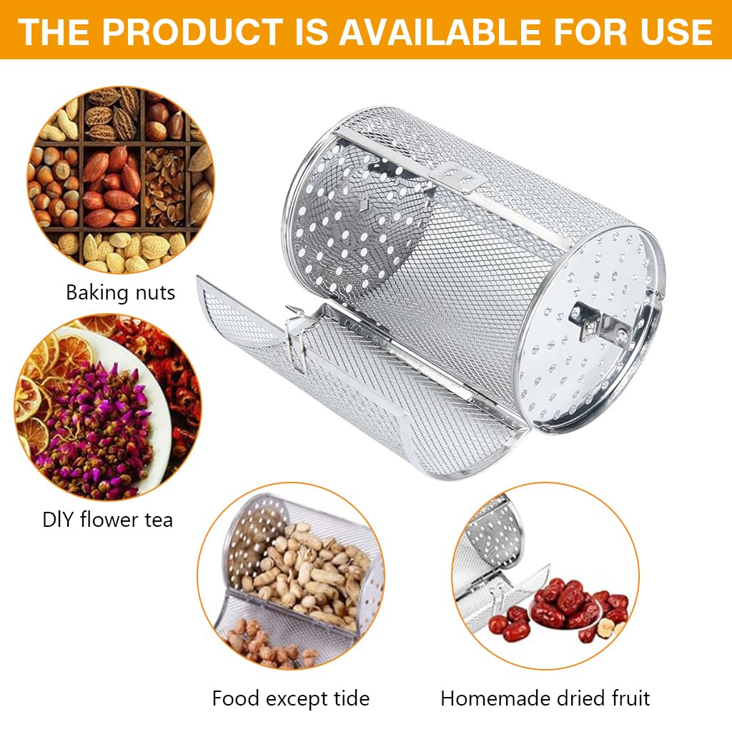 Supvox Air Fryer Rotisserie Basket for Roasts and Vegetables 12x18cm with Lock Clasp | Stainless Steel Grill Cage