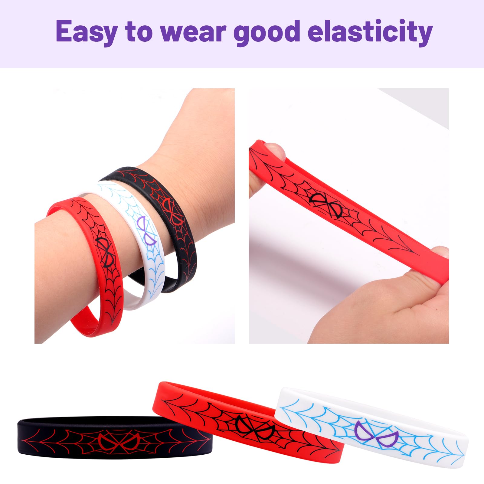 PATPAT Superhero Bracelet Set for Kids featuring 24 Silicone Bands | Party Favor Fun