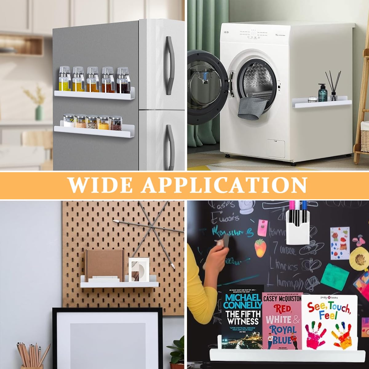 Climberty Magnetic Book Shelf for Whiteboard with 17×1.9in Strip and Pen Holder | Classroom Display