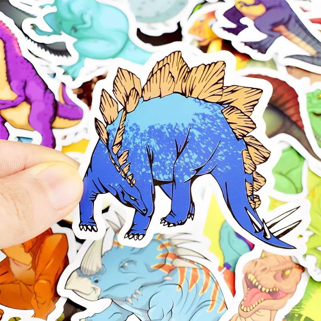 HASTHIP Dinosaur Sticker Set for DIY Crafts with 50pcs Vinyl Waterproof PVC Stickers | Scrapbook & Phone Decoration