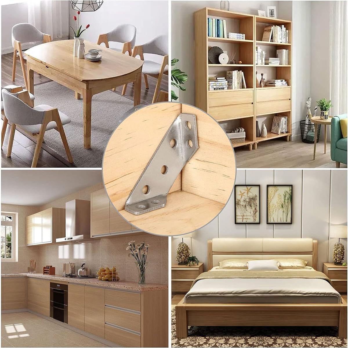 Serplex Shelf Brackets for Wooden Panels with 140PCS Set and 60PCS Screws | Stainless Steel