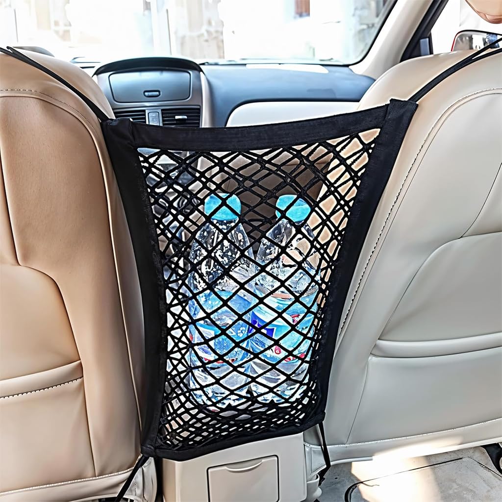 STHIRA Motorcycle Cargo Net for Bike Luggage 10x11 in with Quick Release Clasp and Double Layer Nylon Mesh