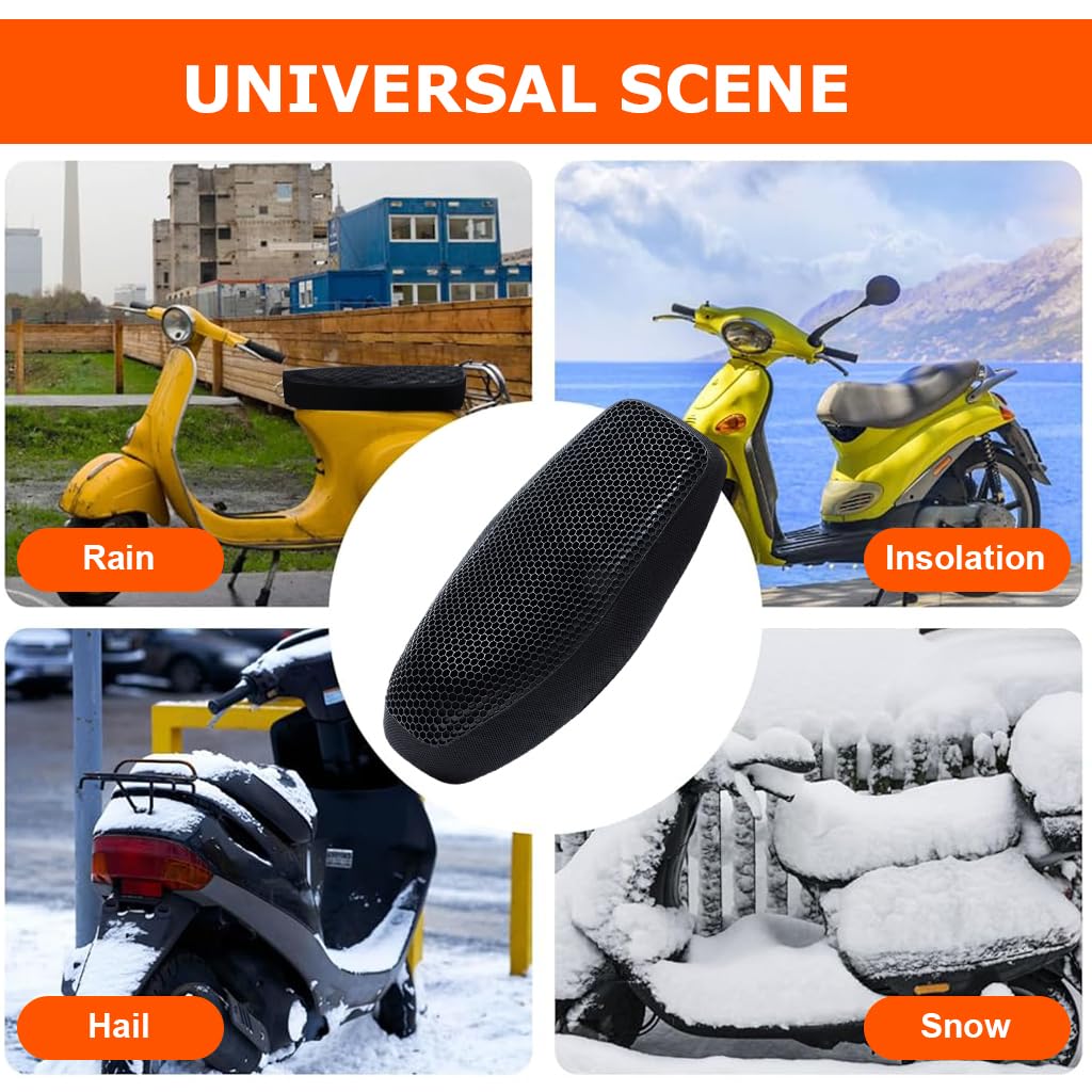 STHIRA Scooty Seat Cover 19.6x8.6 in with 3D Honeycomb Gel Cushion for Cool and Shock Absorbing Rides