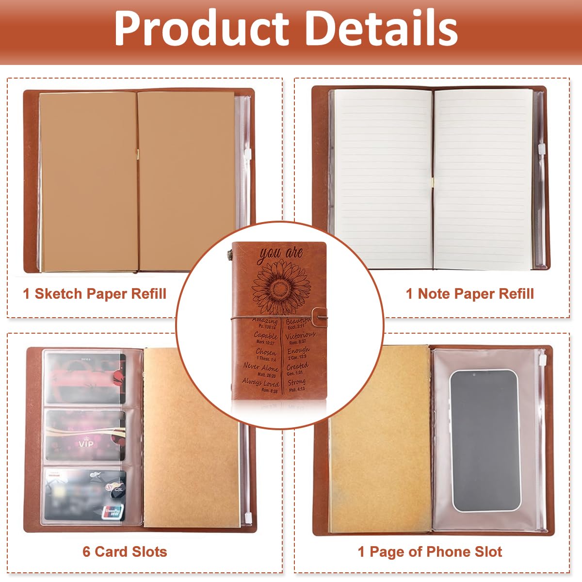 HASTHIP Christian Gifts for Women Refillable Writing Journal for Religious Inspiration | Ideal Birthday and Christmas Gift