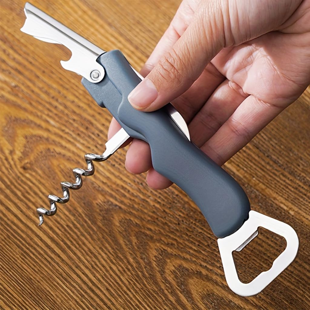 HASTHIP 3 in 1 Corkscrew for Wine and Beer Opening with Dual End Design and Folding Foil Cutter