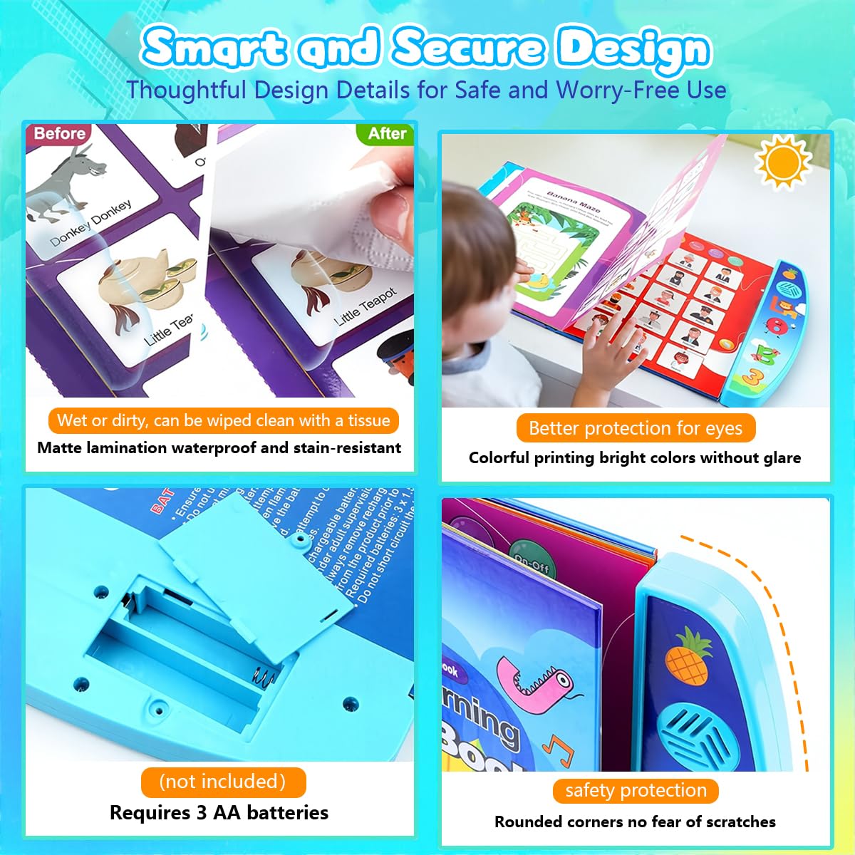 PATPAT Intelligent Book for Kids with 8 Themes and 20 Pages | Interactive Sound Learning Toy for Ages 2–5