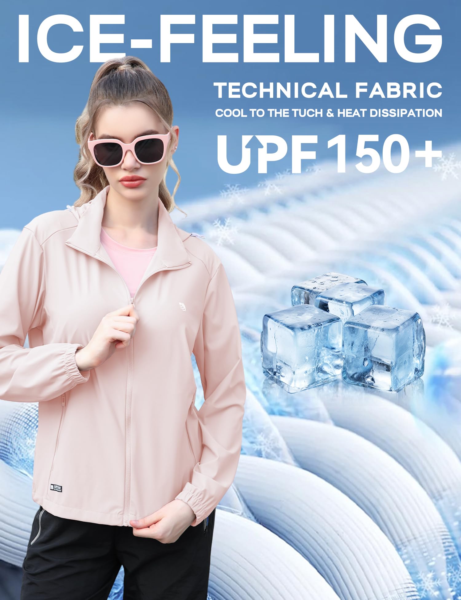 Venzina Sun Jacket for Women with UPF 150+ Protection featuring Removable Hat & Zip Pocket