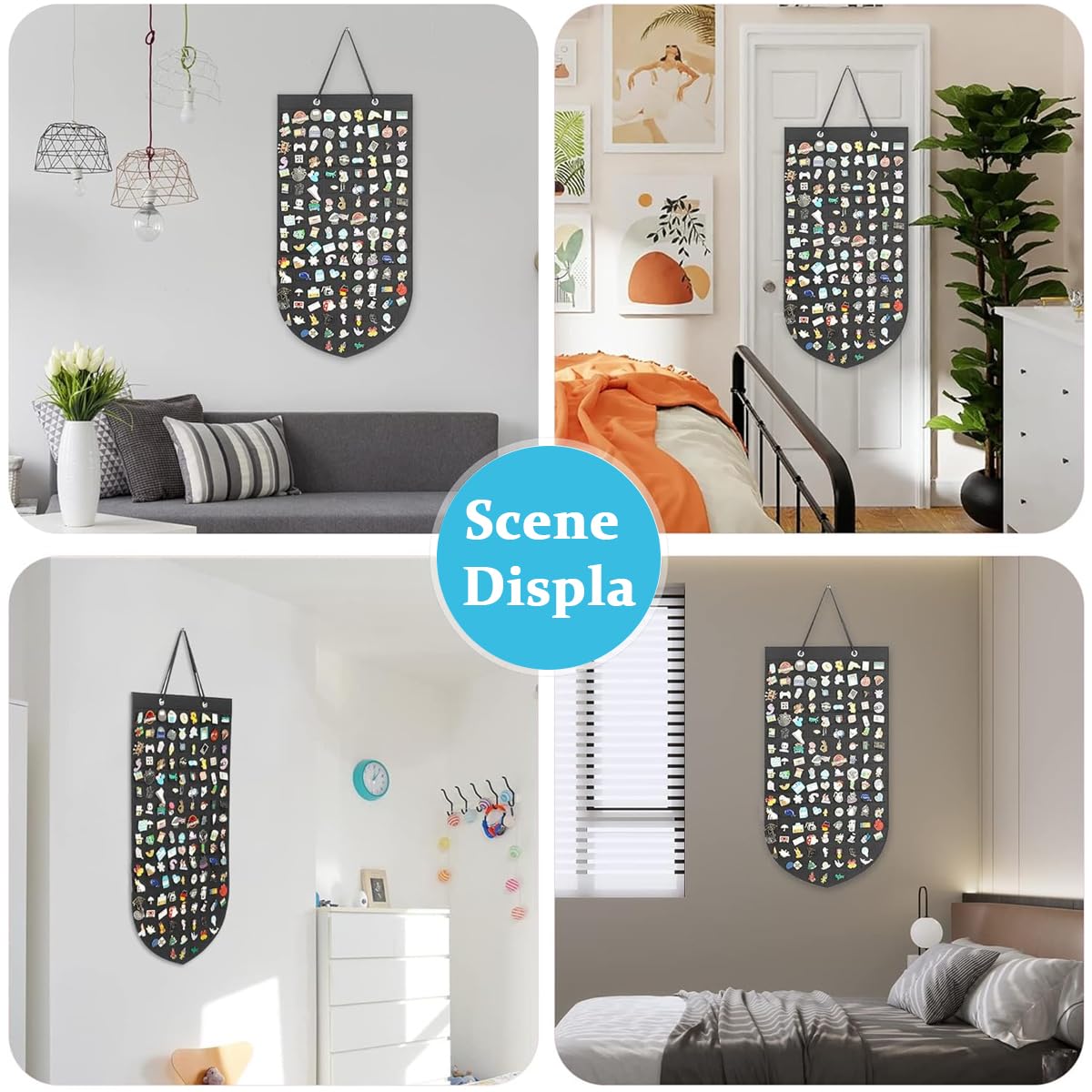 HASTHIP Wall Hanging Brooch Pin Organizer for Enamel Pins with 35x66cm Felt Display | Holds 141 Pins