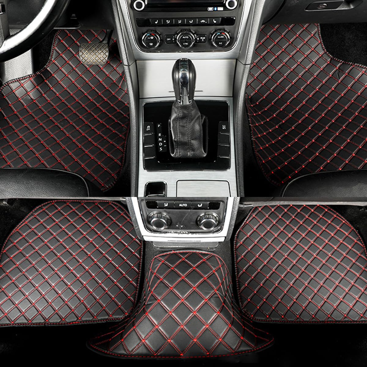 STHIRA Car Mats for SUV, Vans and Sedans featuring Anti-Slip Backing | Waterproof Leather Protection