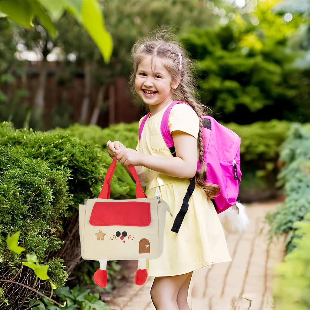 HASTHIP Cartoon Lunch Bag for Office and Picnic with Waterproof Liner and Reinforced Handles | 9.5L Red Thermal Bento Box