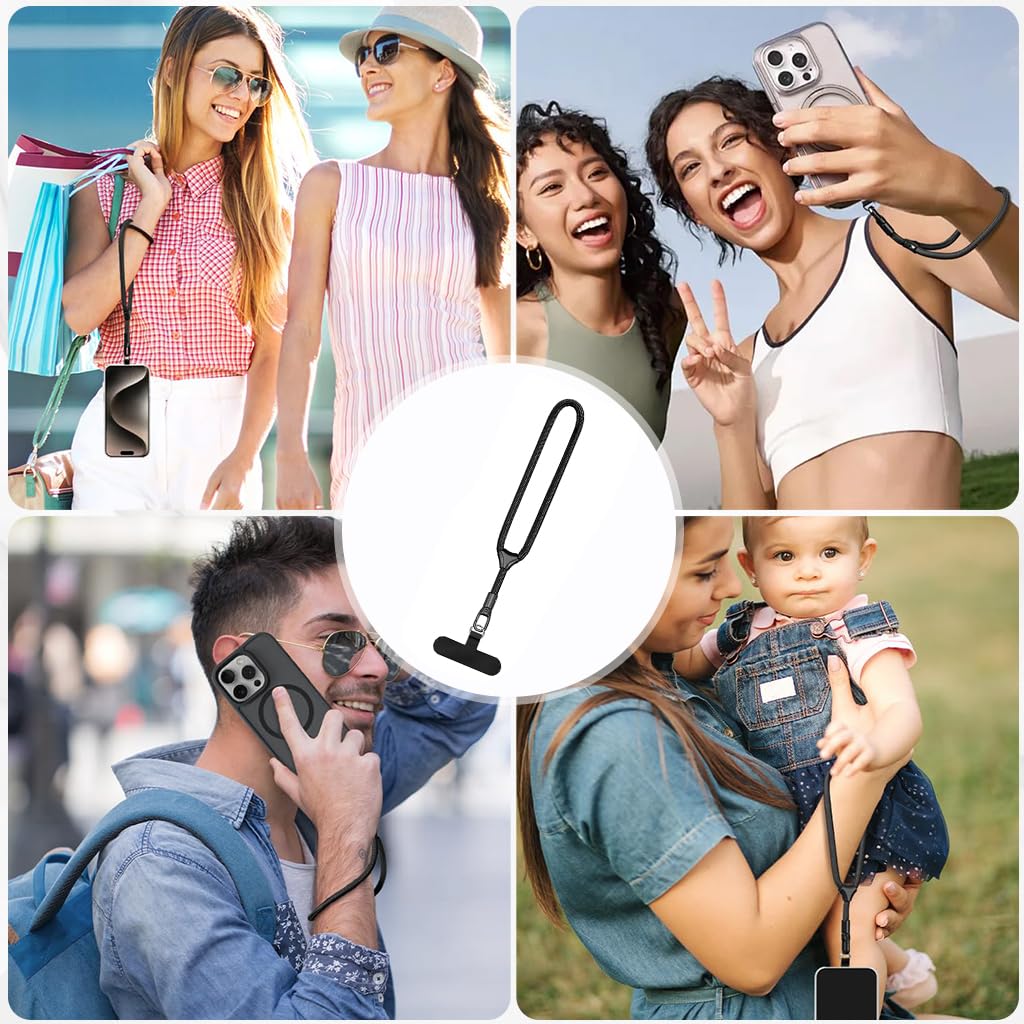ZORBES Phone Wrist Strap for iPhone and Smartphones with 360° Swivel Clasp and Adjustable Buckle | Black Polyester Wrist Lanyard