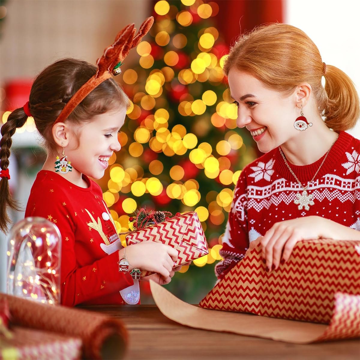 SANNIDHI Christmas Charms for Jewelry Making with 50pcs Gold Plated Enamel Pendants | DIY Gifts