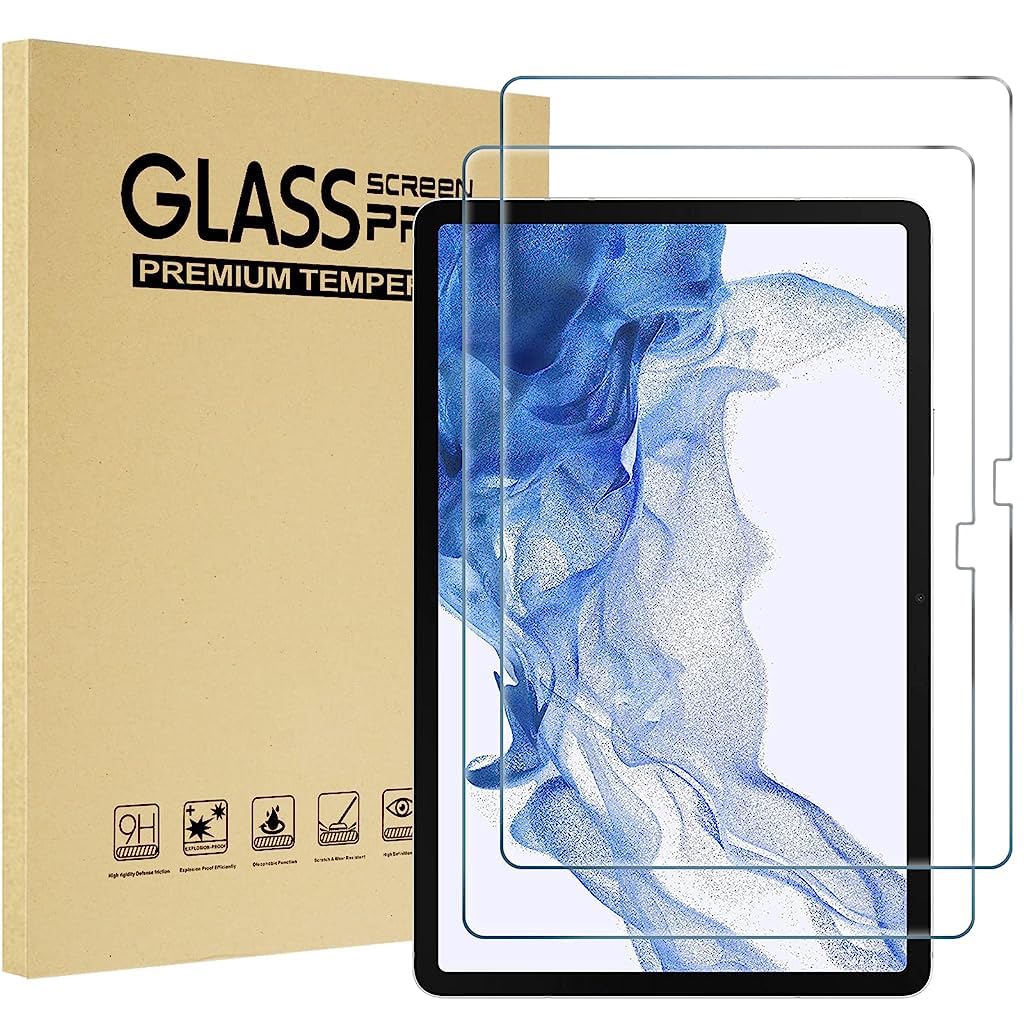 ZORBES® [2-Pack Screen Protector for Samsung Galaxy Tab S7 FE 5G/S9 Plus/S8 Plus/S7 Plus 12.4 inch, Tempered Glass Screen Protector HD Anti-glare Screen Film Guard Anti-Scratch Tempered Film, 12.4