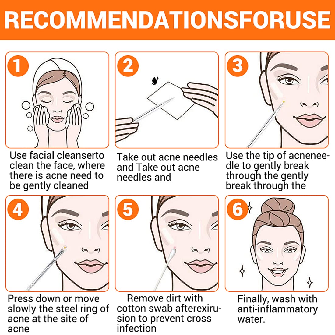 MAYCREATE Blackhead Remover Tools for Acne Care featuring Dual Head Design & Anti Slip Handle | 9PCS Stainless Steel Set