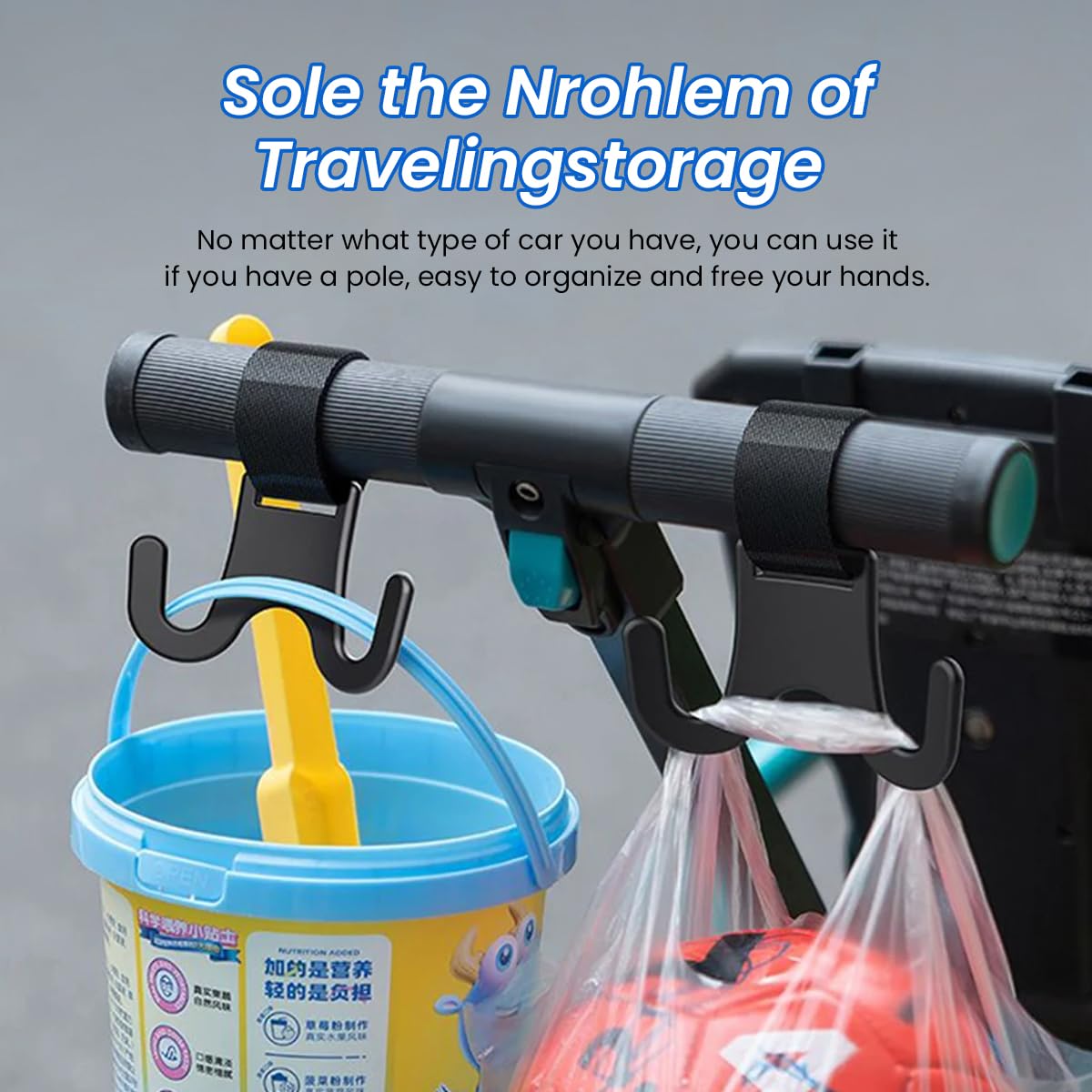 STHIRA Car Headrest Hook for Handbags and Backpacks featuring 2pcs Dual-Grip Design | Plastic Universal Organizer