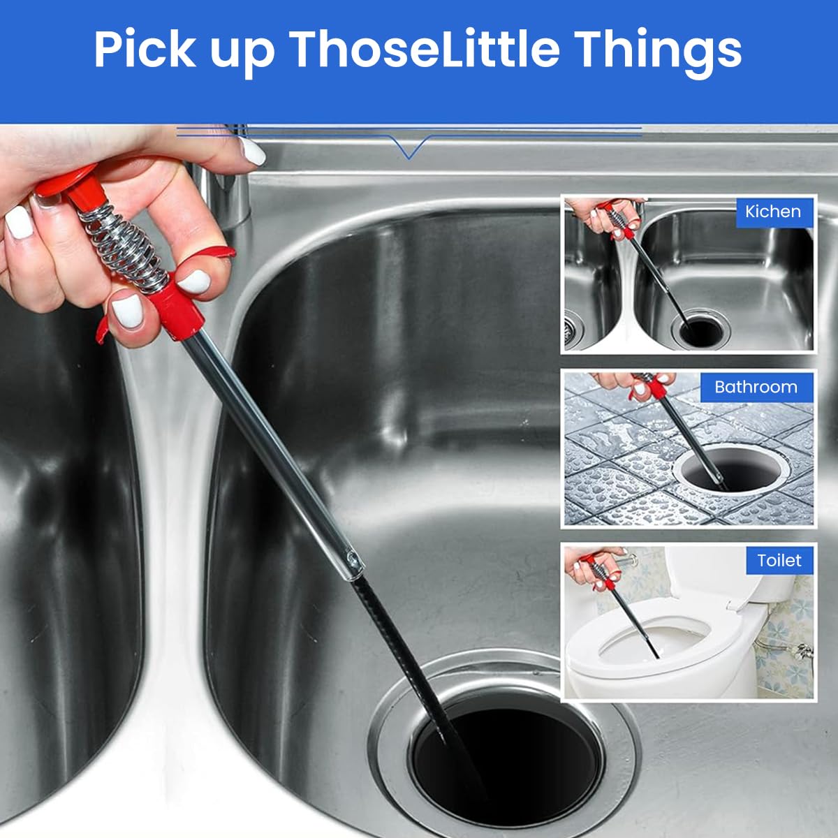 HASTHIP Magnetic Pick Up Tools Set of 4Pcs Telescopic Pickup Tools with Flexible Spring Loaded Grabber Tool & Telescopic Inspection Mirror Pocket Magnetic Pickup Sticks with Clip