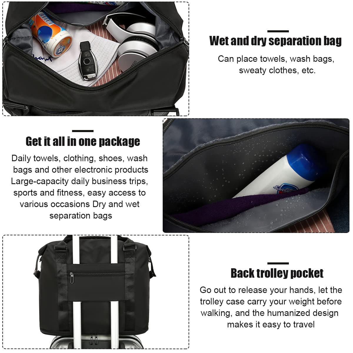 PALAY Travel Duffel Bag for Outdoor & Fitness with 48×15×30cm Capacity | Waterproof Oxford for Women