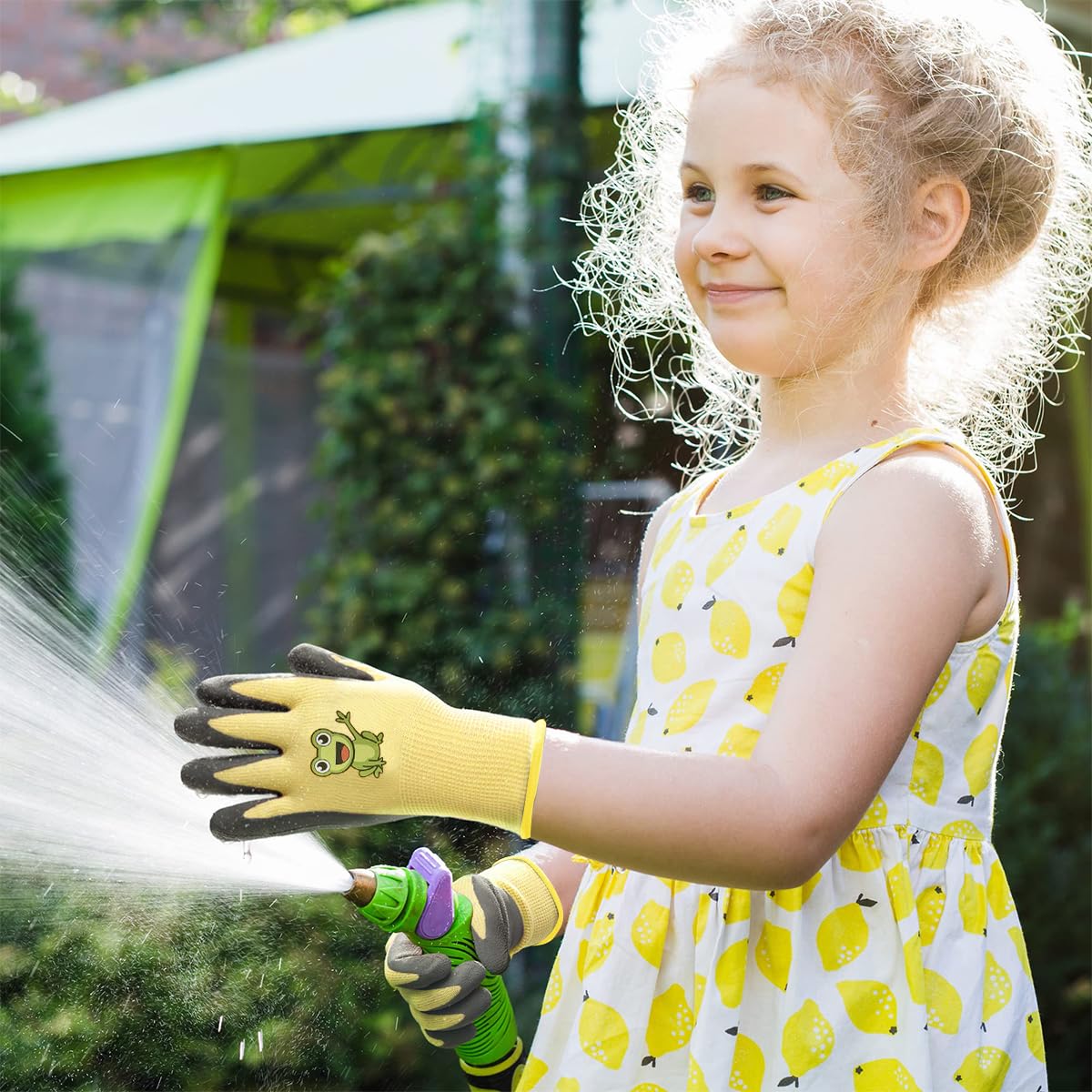 Serplex Kids Gloves for Gardening and Field Trips featuring Rubber Coated Grip | Fits Ages 5–7