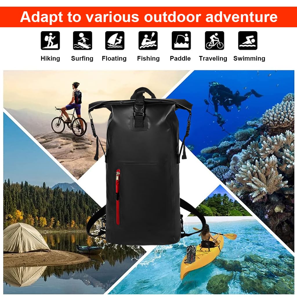 Optifit® Dry Bag, Large Waterpoof Dry Backpack With removable shoulder strap, PVC Dry Bag Sack for Beach Swimming, Fishing, Camping, Canoeing, Hiking, Kayaking, Paddleboarding and Boating (25L)