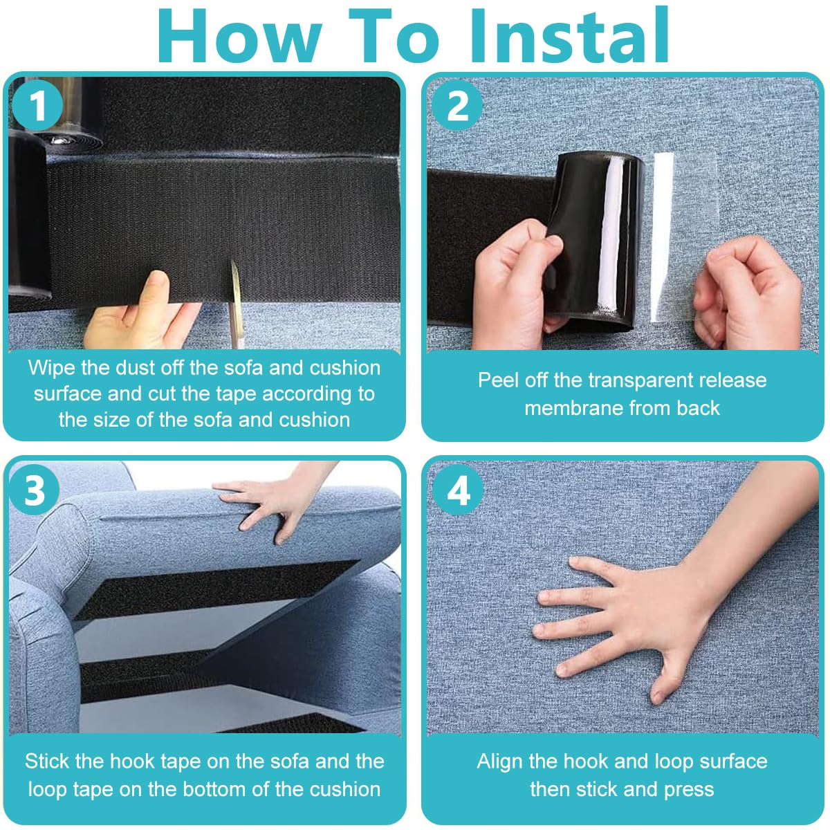 HASTHIP Self Adhesive Hook and Loop Tape for DIY and Household Use with Strong Grip | 3.9 in x 16.4 ft Roll