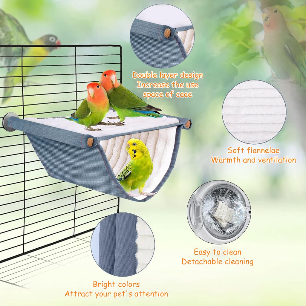 Qpets® Bird Nest for Cage, Hanging Bird Nest Warm Bird Hammock, Cage Bird Nest Small Pet Bed for Parakeet Budgies Cockatiels Lovebird Cockatoo Finch Hamster Chinchilla Guinea Pig